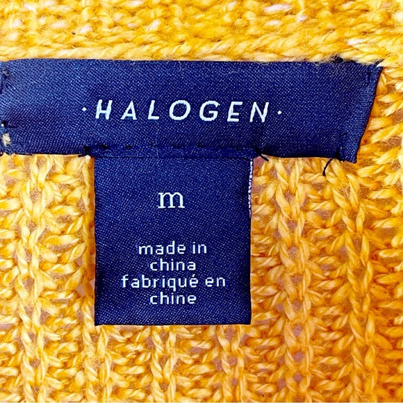 Halogen Mustard Yellow Chunky Turtleneck Sweater Women's Medium - Picture 9 of 10
